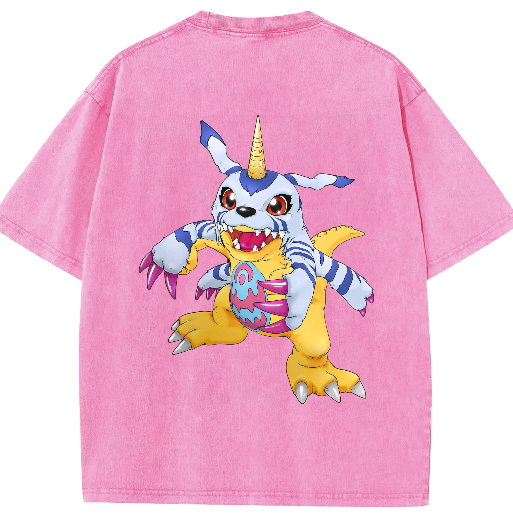 （画像用） Digimon デジタルモンスター/デジモン 綿100% ヴィンテージ風 半袖Tシャツ（背面プリント）